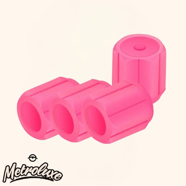 Lot de 4 bouchons de valve de pneu lumineux – hexagonaux, lumineux la nuit pour voiture et moto