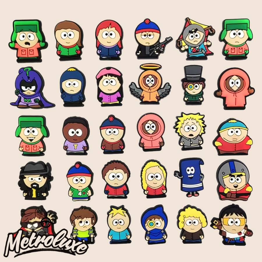 30PCS South Park Anime Croc Charms – Waterproof Cartoon Shoe Accessories Set