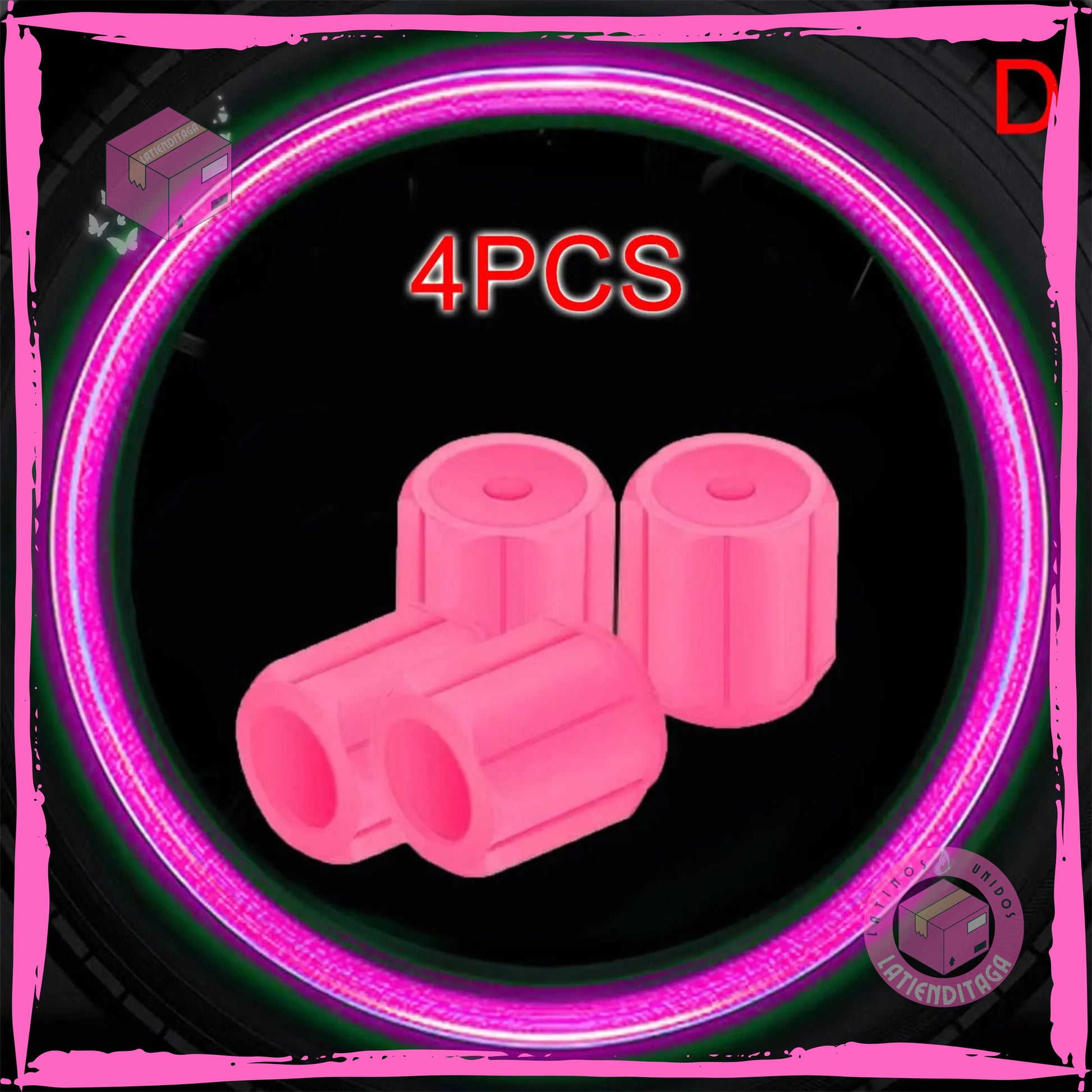 LATIENDITAGA - 4Pcs Luminous Tire Valve Caps - Hexagonal Shape for Car and Motorcycle, Fluorescent Night Glowing