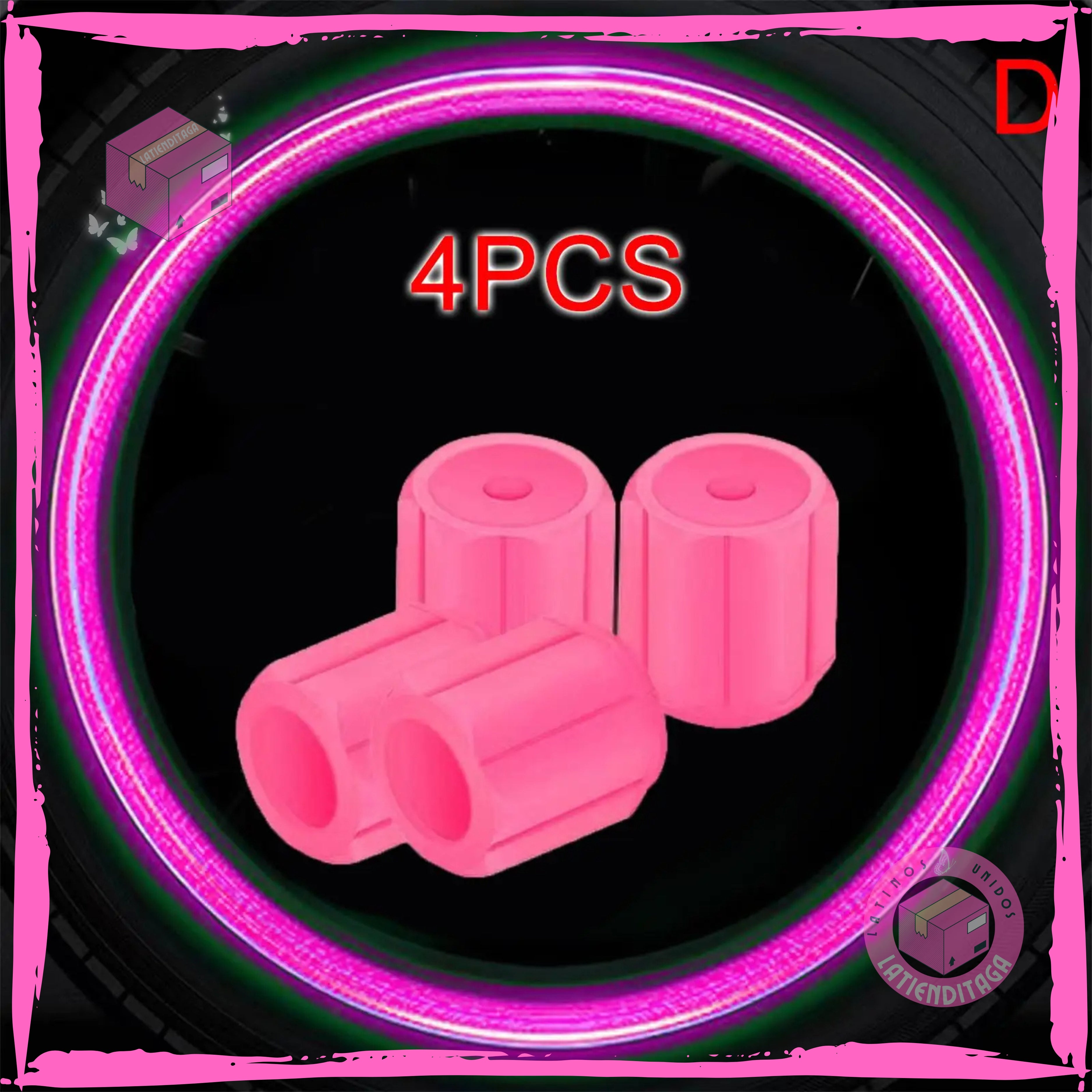 4Pcs Luminous Tire Valve Caps – Hexagonal, Night Glow for Car & Motorcycle
