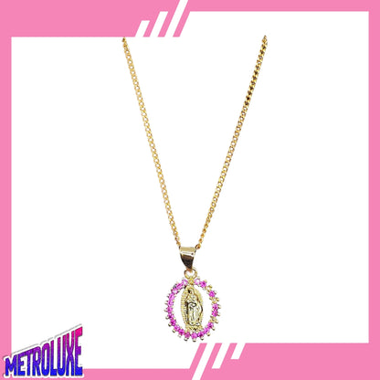Divine Grace Virgin Mary Necklace | 18K Gold Plated Pendant with Luxury LED Light Gift Box
