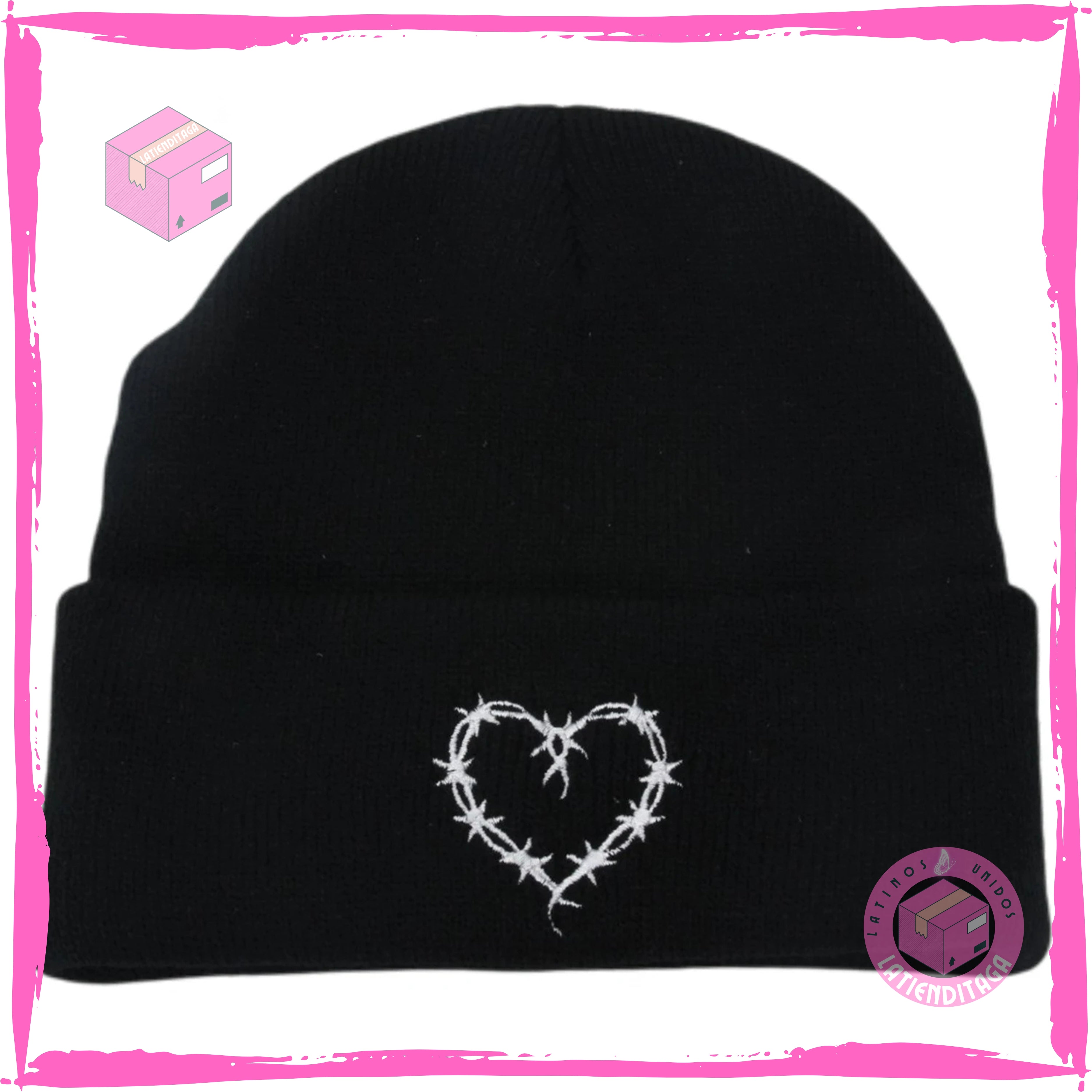 Karol G Knitted Winter Hat – Heart Design Beanie for Men & Women