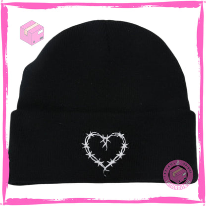 LATIENDITAGA - Karol G Heart Knitted Hat for Men and Women - Winter Ski Cap