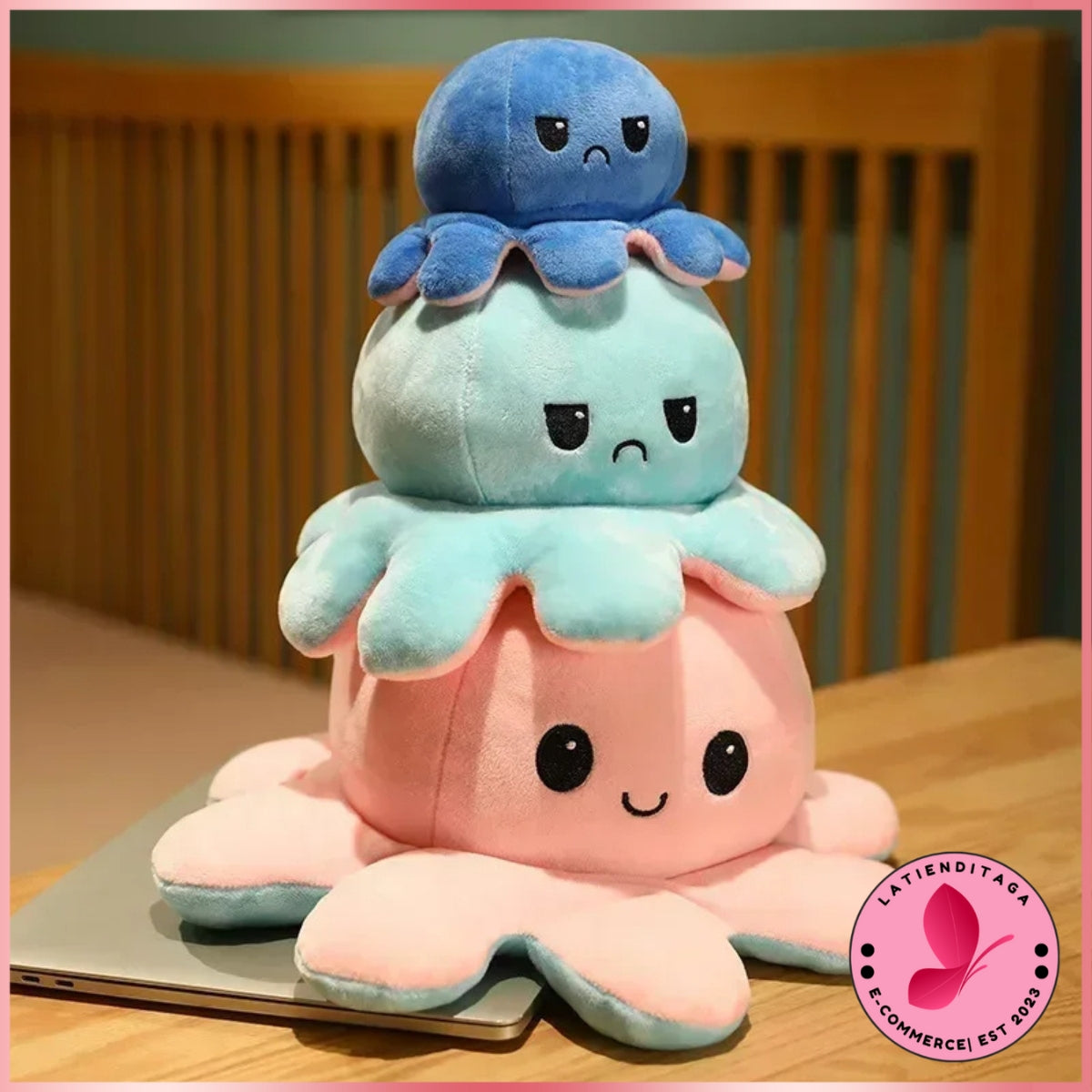 Random Color Octopus Keychain – Reversible Double-Sided Plush Cartoon Doll
