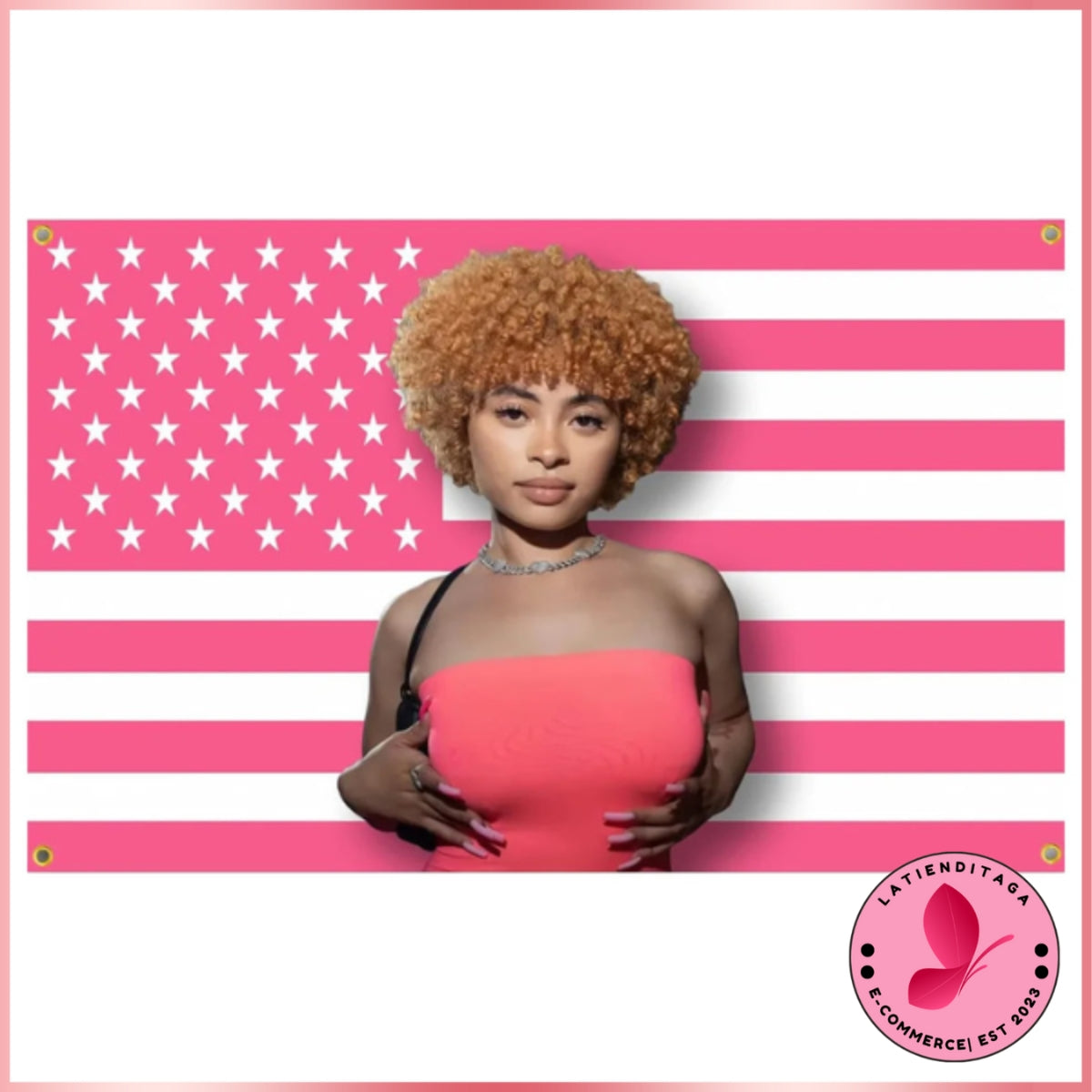 Ice S Pink American Flag Tapestry 3x5 – Durable, Easy Hang Backdrop