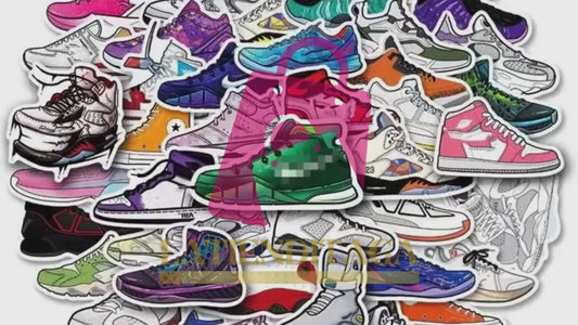 50 Pcs Sneaker Culture Anime Stickers Fashion, Laptop Phone Guitar Skateboard Car Waterproof Sticker for Kids Toy
