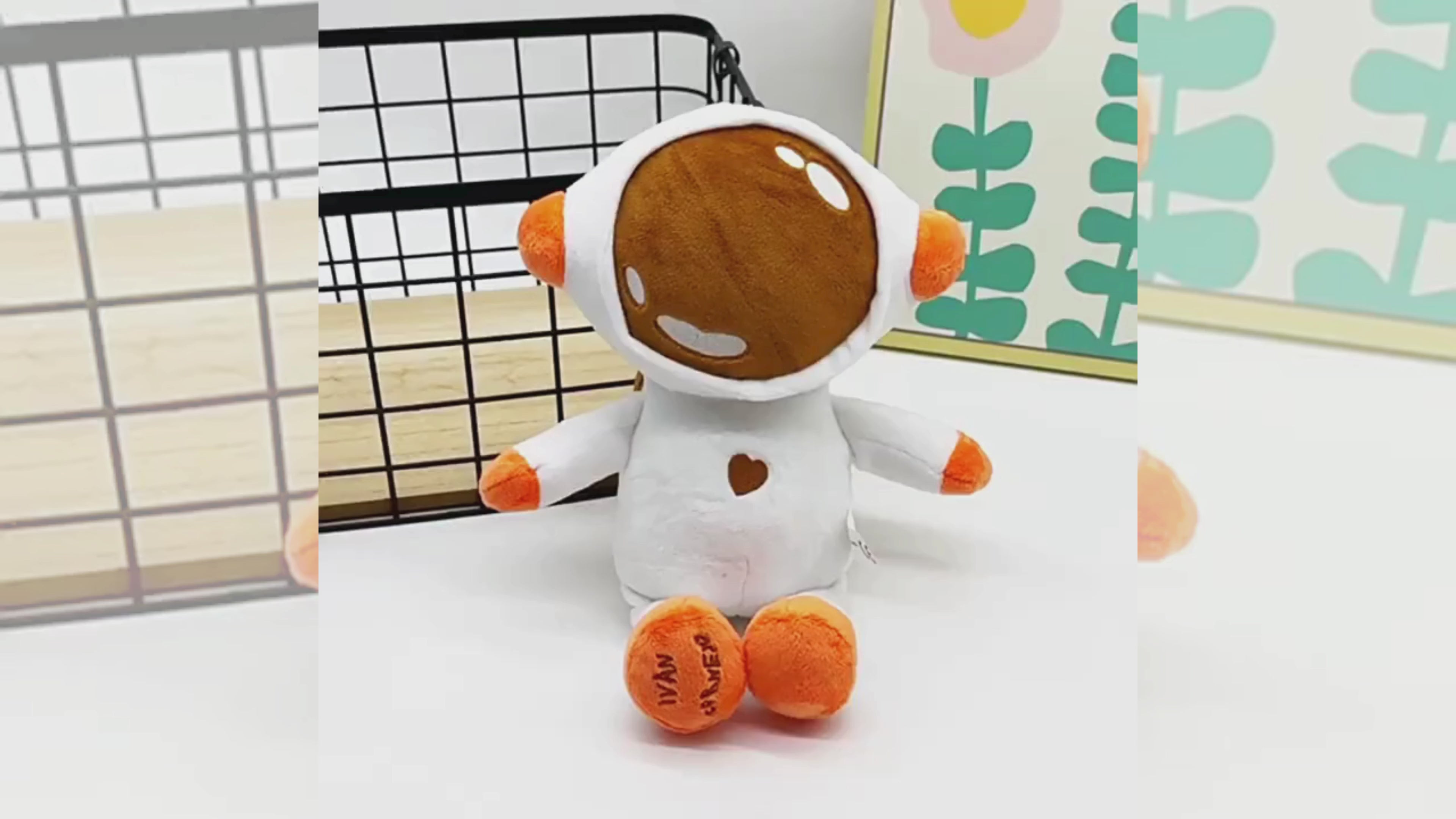 Ivan Plush Astronaut – White & Orange with Heart Detail Soft Toy
