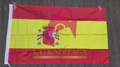 Bandera de España, bandera colgante de poliéster, bandera nacional de España, bandera interior para exteriores, 3x5 para celebración, bandera grande