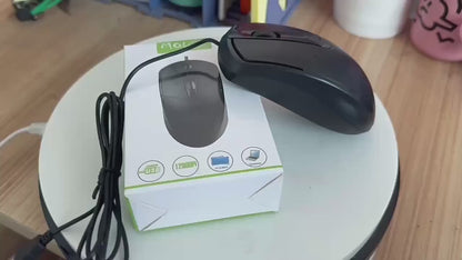 1pc Ambidextrous Wired USB Optical Mouse, 1200DPI Trackball, Smooth Movement on Various Surfaces, Anti-Slip Roller, Compatible with PC, Notebook, Desktop - Plastic, Wheel-Mouse, No Battery Required