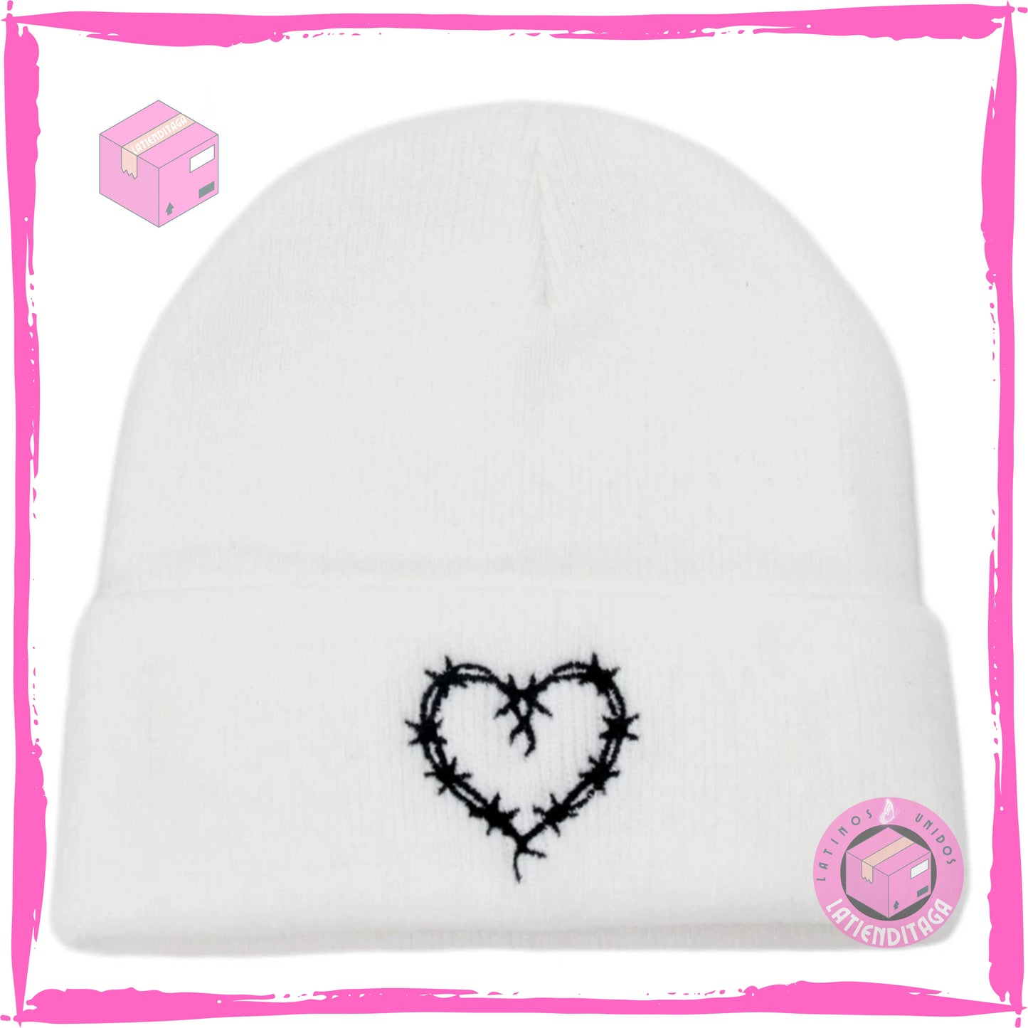 LATIENDITAGA - Karol G Heart Knitted Hat for Men and Women - Winter Ski Cap