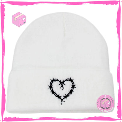 LATIENDITAGA - Karol G Heart Knitted Hat for Men and Women - Winter Ski Cap